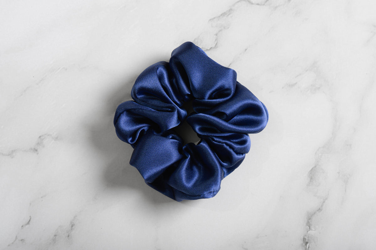 Midnight Blue Regular Silk Scrunchie